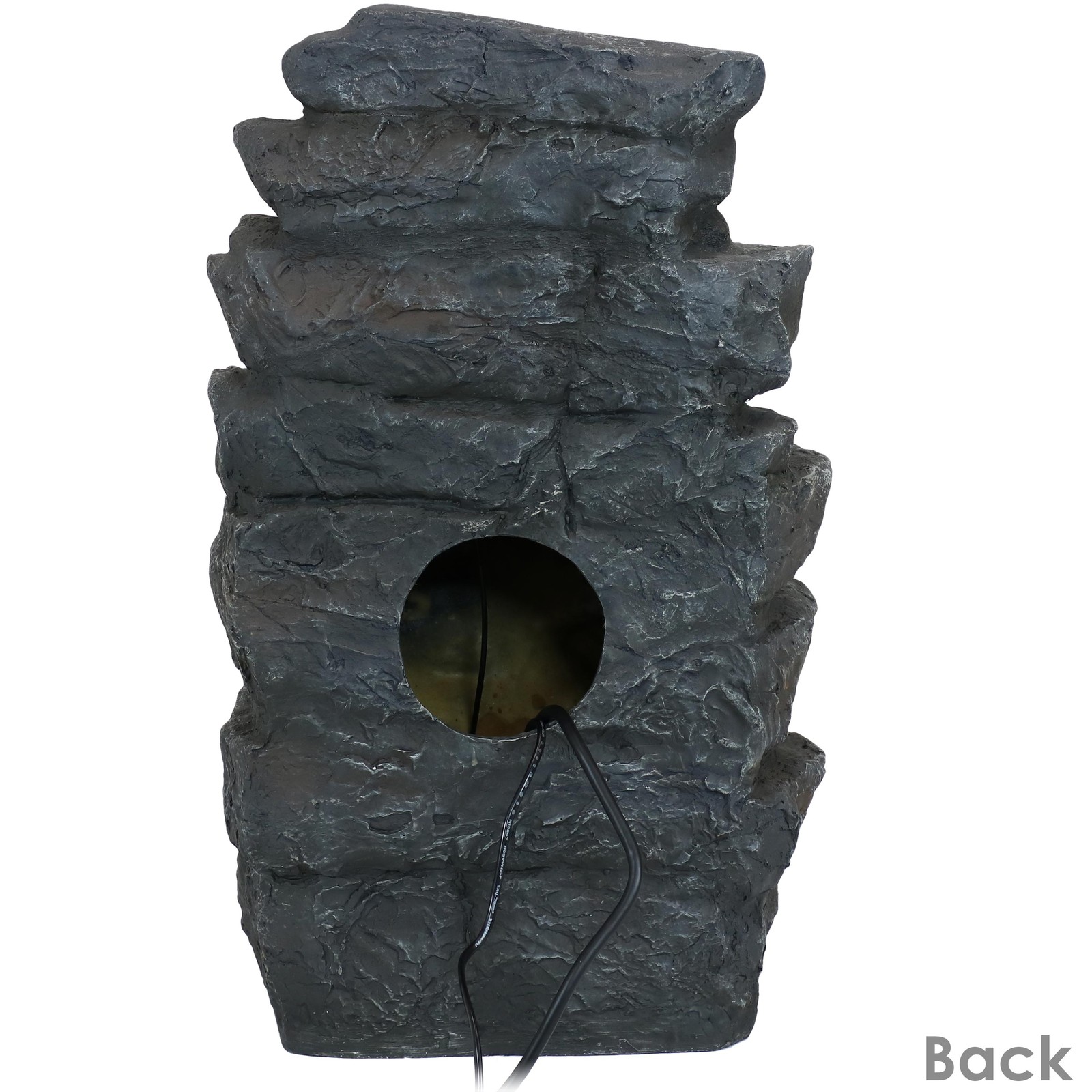 Polyresin Grotto Falls Water Fountain with LED Lights - 24 in by Sunnydaze
