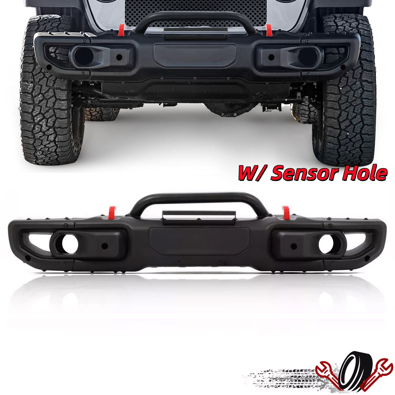 For Wrangler JL Rubicon / Gladiator 2018-2024 Steel Front Bumper Kit 10th Style
