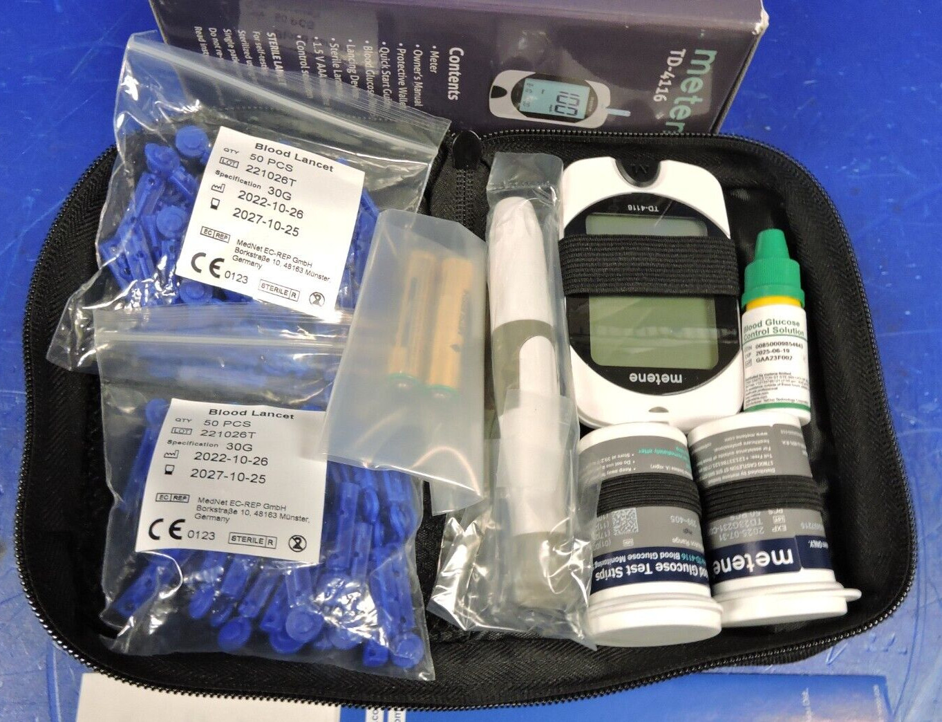 2026 NEW Metene TD-4116 Blood Glucose Monitor / 100 Strips 100 Lancets /Complete