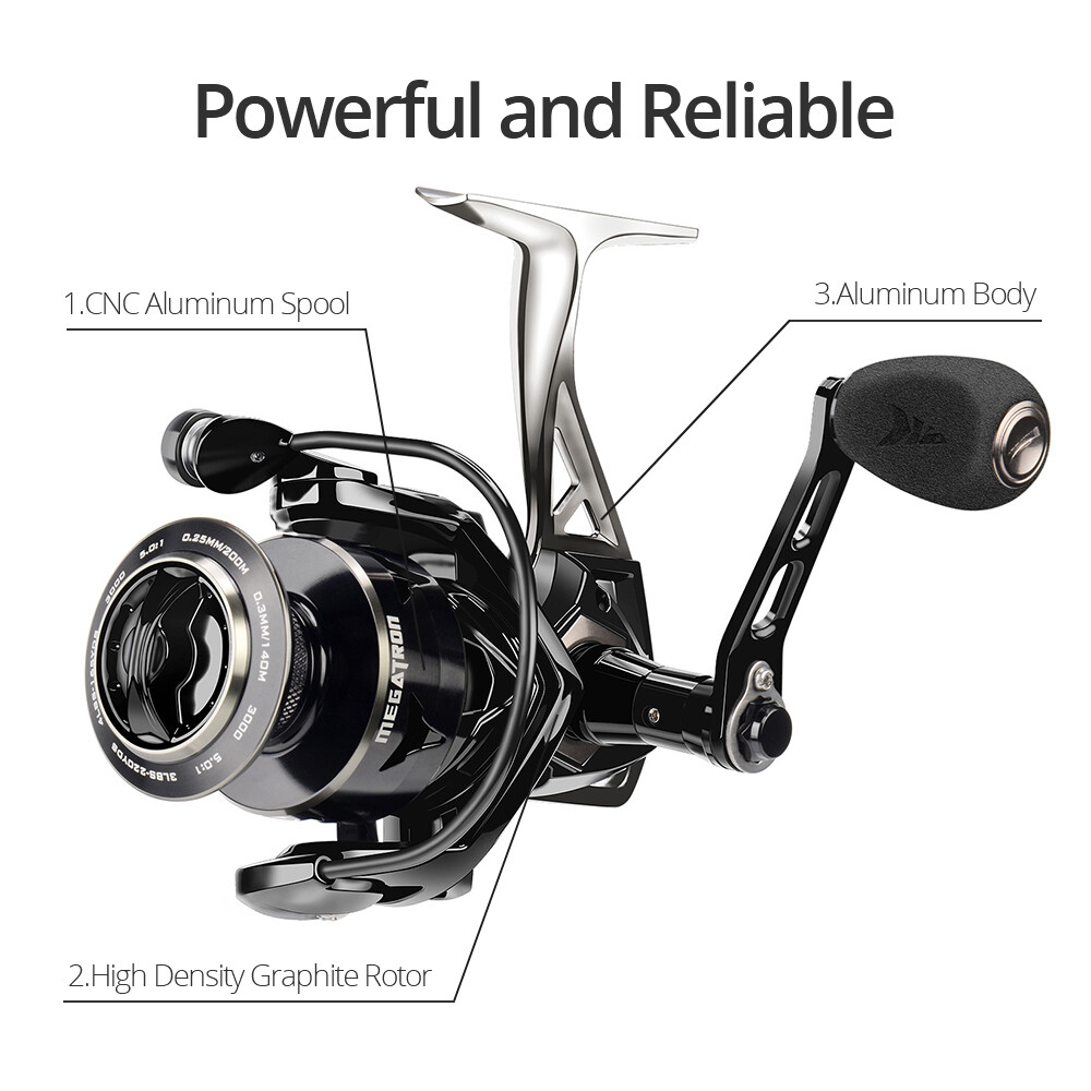 KastKing MegaTron Spinning Reel Great Freshwater&Saltwater Spin Fishing Reels US