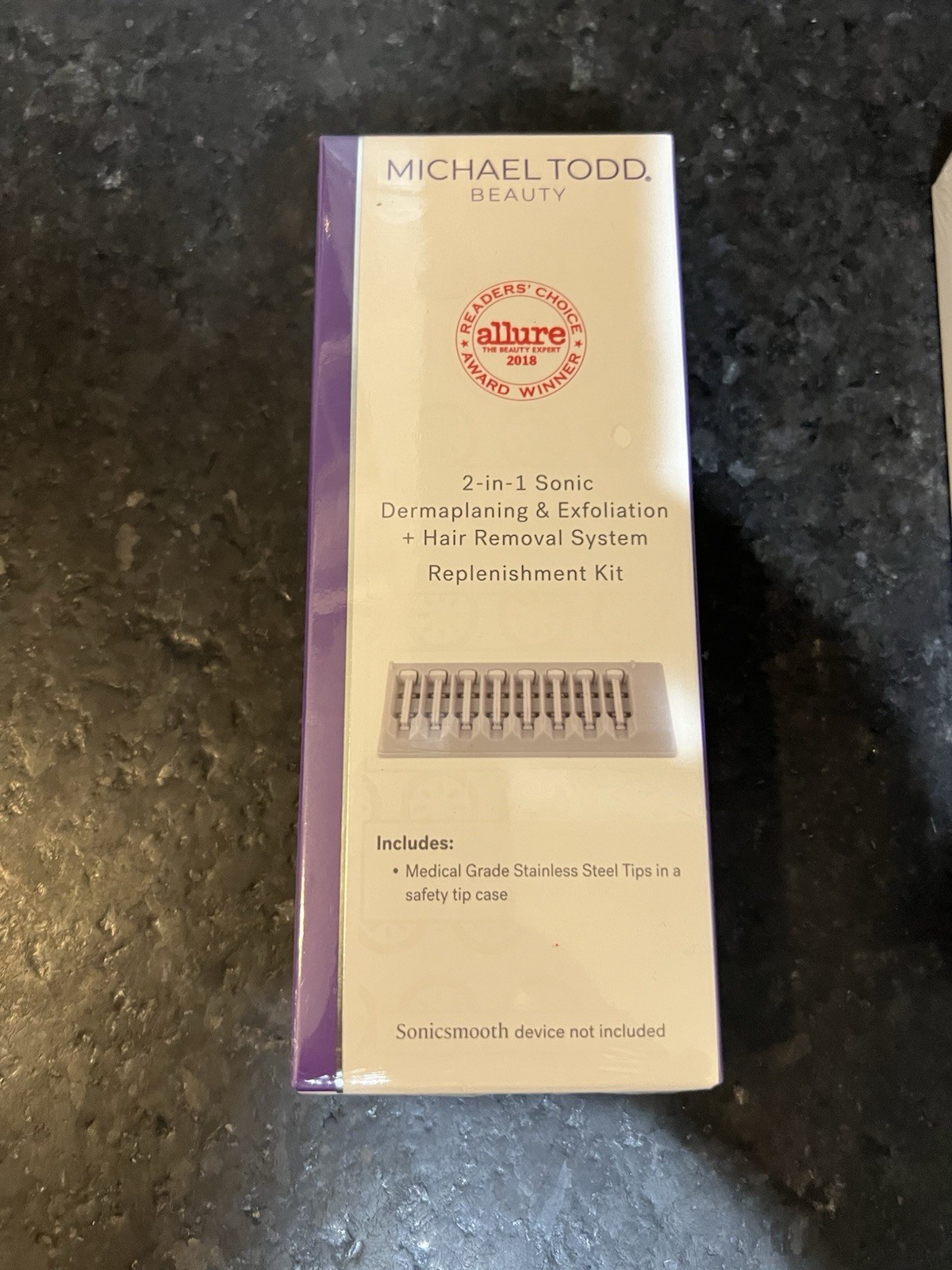 4 Michael Todd Beauty 2-in-1 Sonic Dermaplaning At Home Replenishment Kit & tips