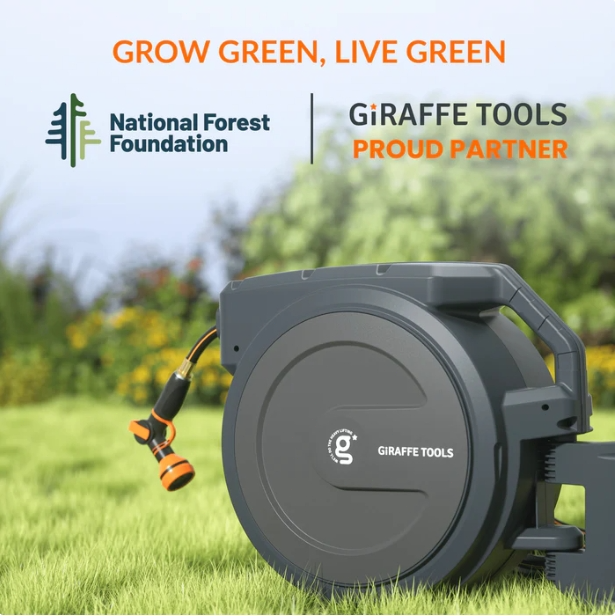 Giraffe Tools 5/8-In 90-Ft Retractable Garden Hose Reel
