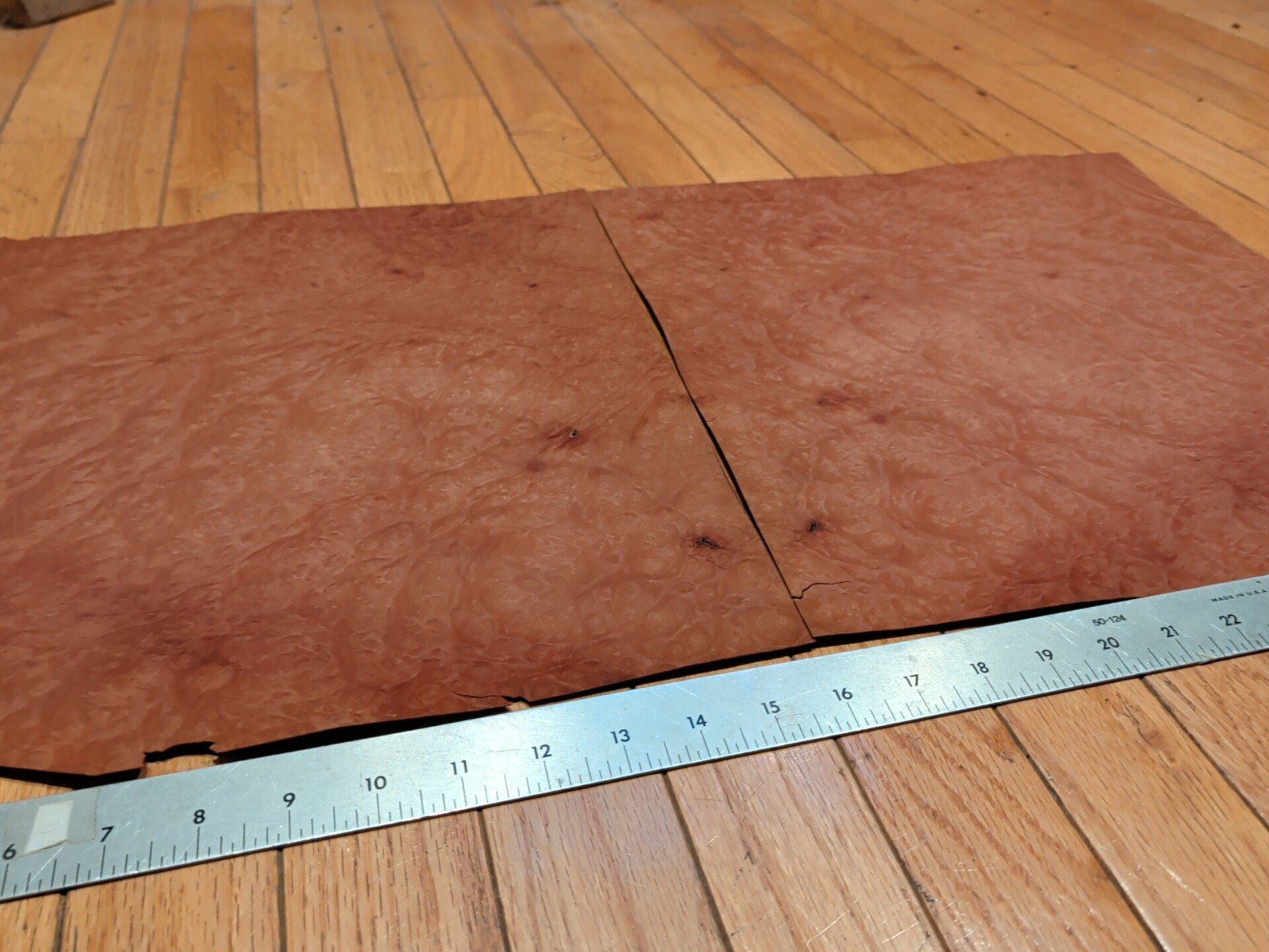 Madrone burl veneer 14 3/4" x 15 1/2" each, 2 pieces wood 1/42" raw