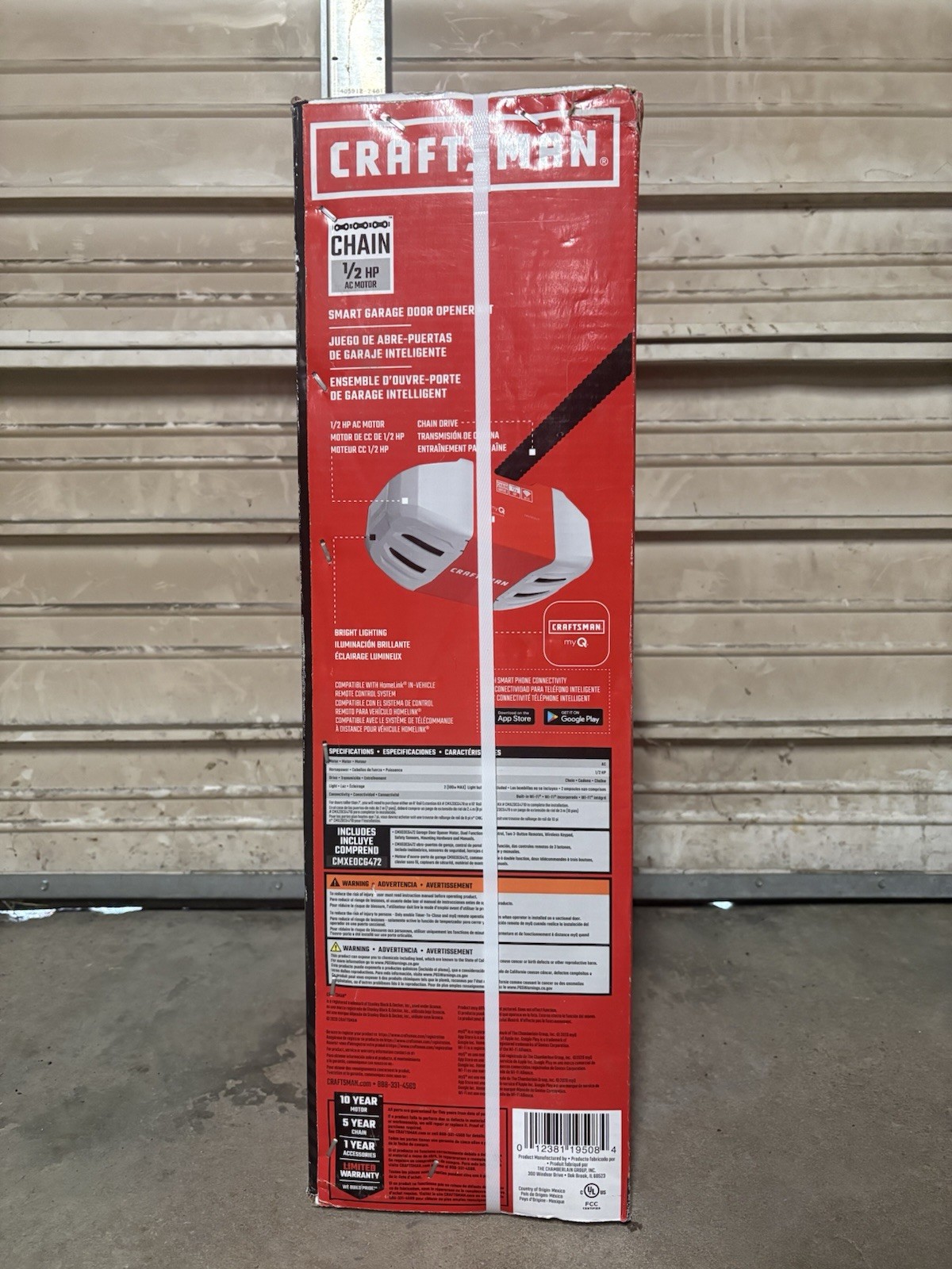 Craftsman Chain Drive Garage Door Opener 1/2 HP Wi-Fi Battery Backup CMXEOCG472