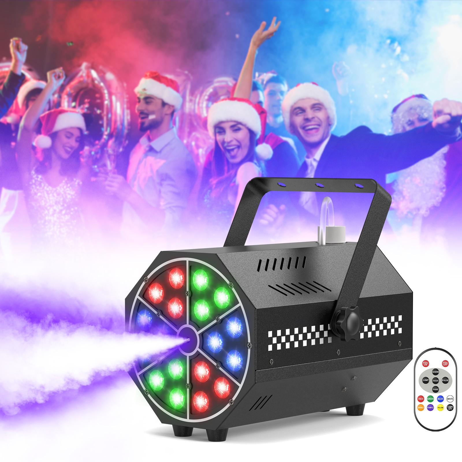 Smoke Fog Machine DMX DJ Party Vertical Spray Fog Stage Light RGB 18 LED Light