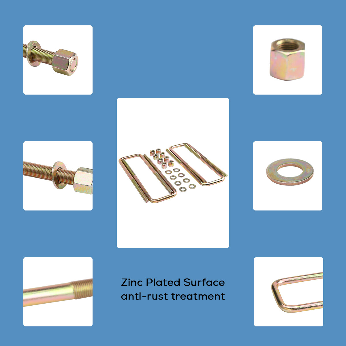 11.5" Square U Bolts Extra Long 2.5" wide 9/16" Ubolt w Hardware for GMC Chevy