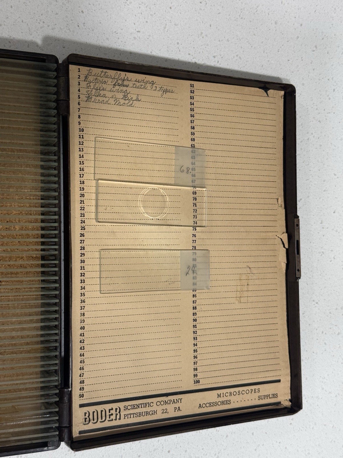 Microslides Glass Microscope Slides Scientific Box Vintage Doctor Memorabilia