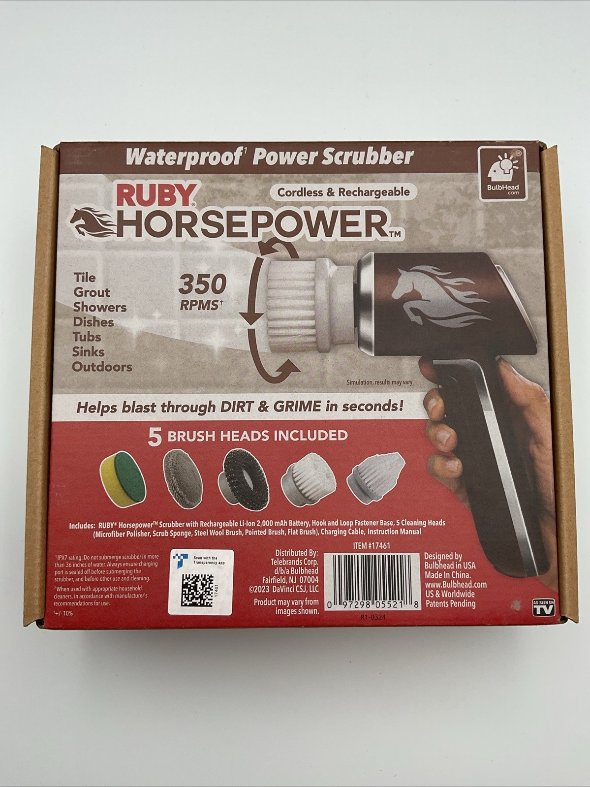 Ruby horsepower Waterproof Power scrubber -350RPMS