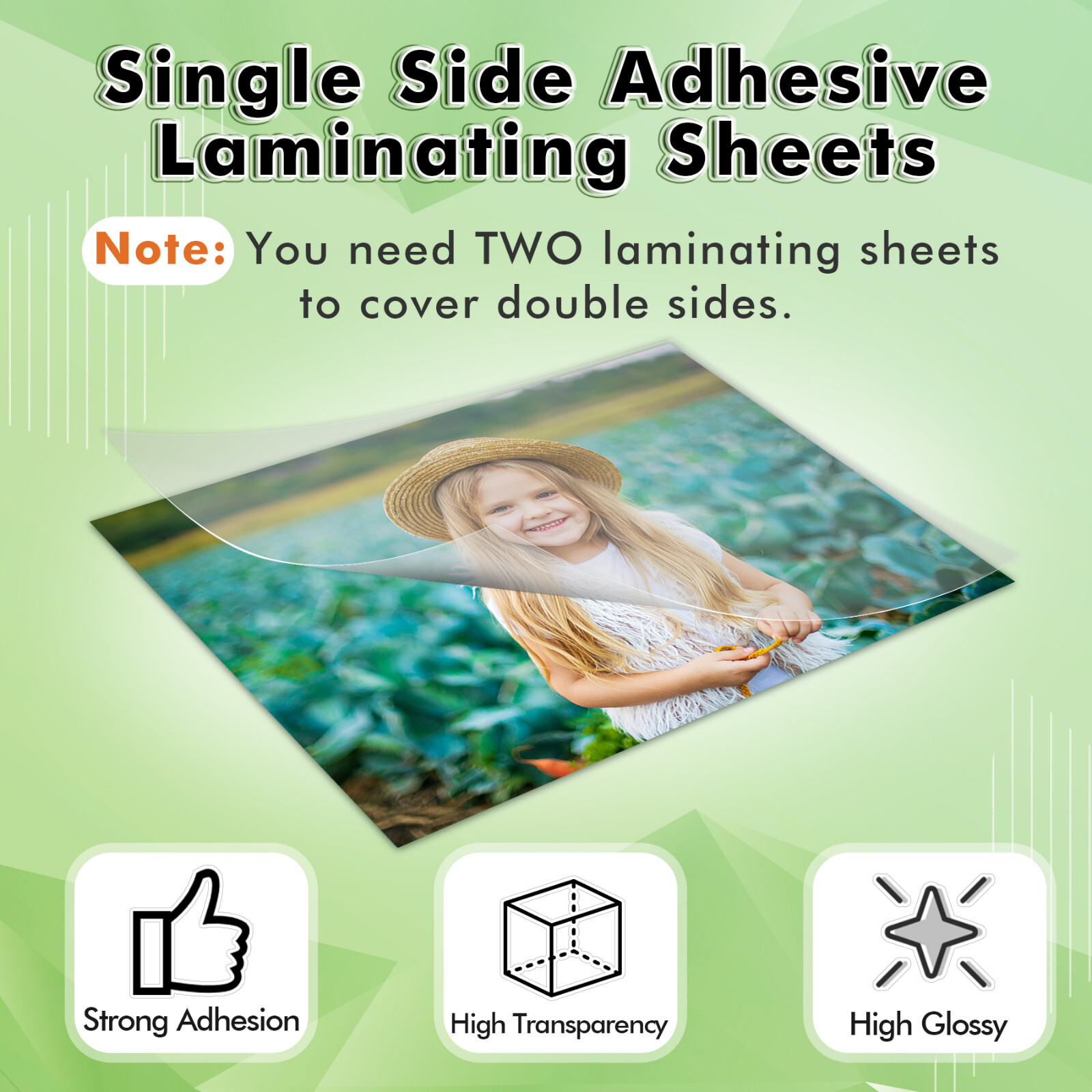 55 PK Koala Permanent Self-Adhesive Laminating Sheets 9 x 12 Clear Overlay Film