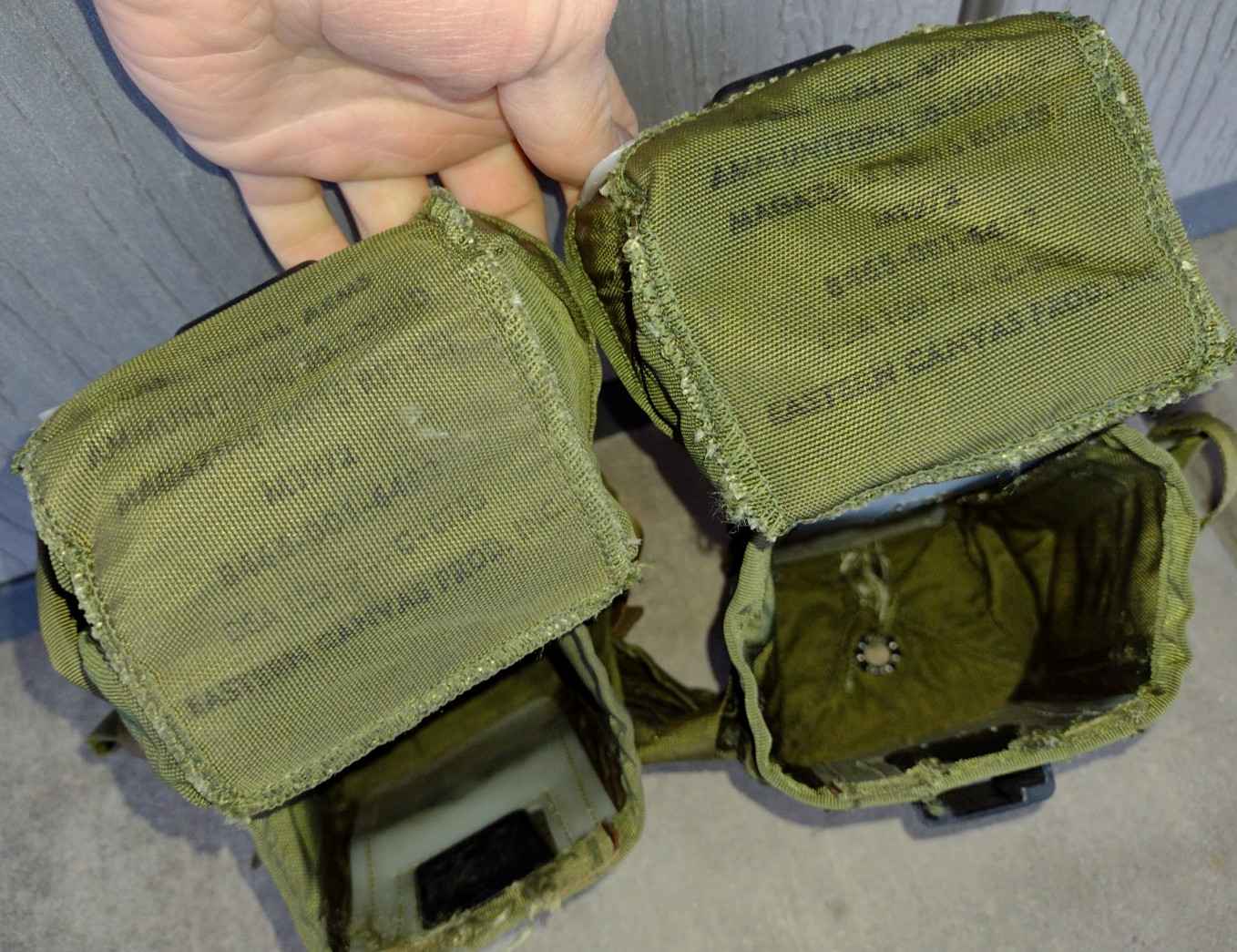 SET OF 2 USGI M1972 MARKED 30rd MAG POUCH LC1 ALICE TRIPLE MAG POUCH 1974 DATED