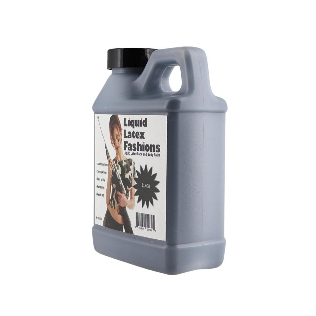 Liquid Latex - Black - 8 Fl Oz, Face and Body Paint, Ideal for Halloween