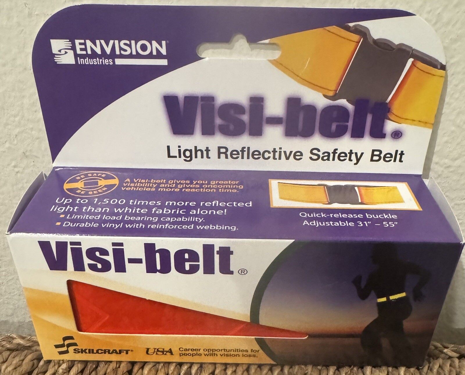 SKILLCRAFT HIGH VISIBILITY RED REFLECTIVE PT BELT ONE SIZE FITS NEW IN PACKAGE