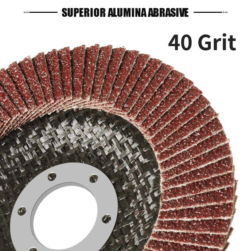 50 PACK 4.5" 4-1/2 Flap Disc 40 Grit Aluminum Oxide Sanding Grinding Wheels T27