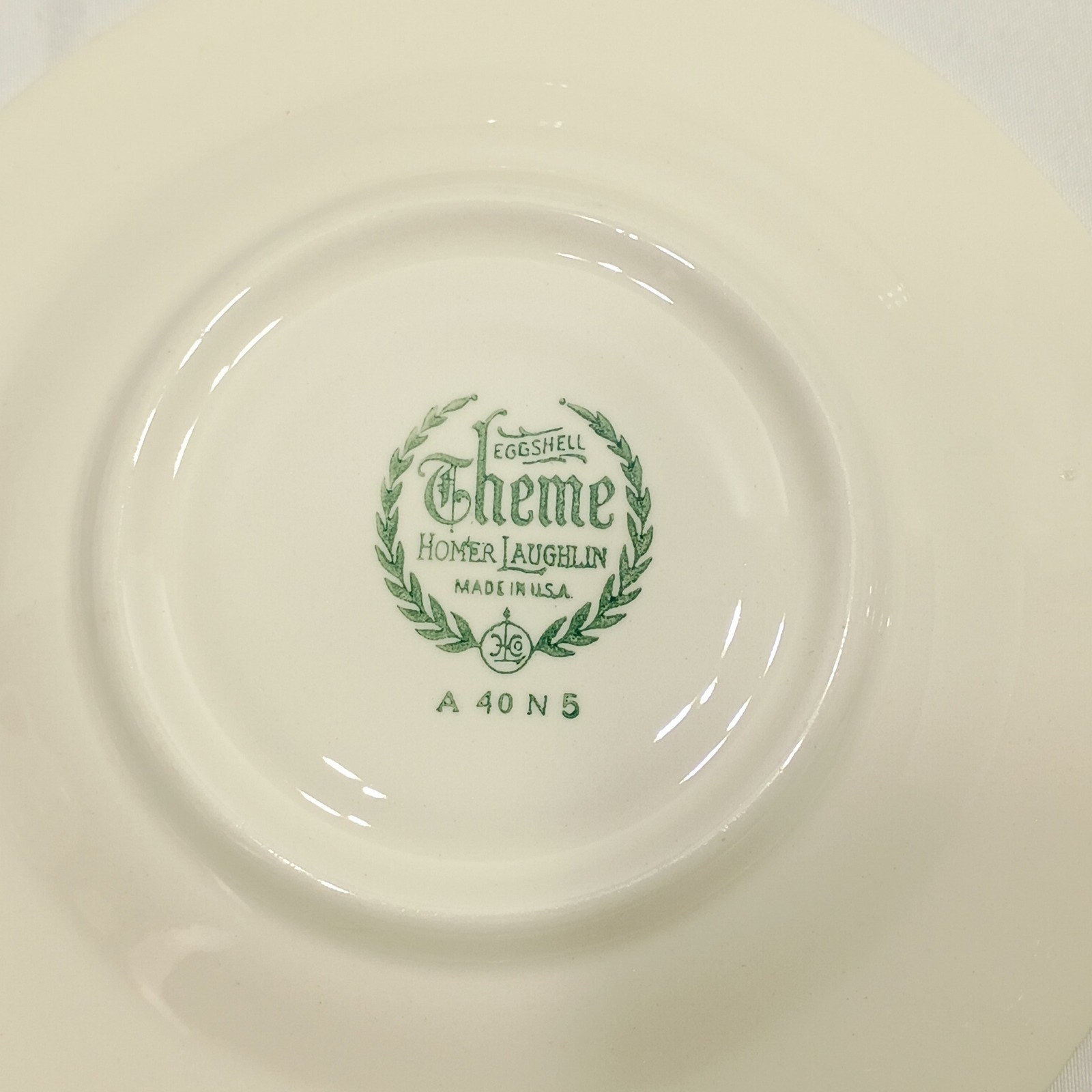 Vintage Homer Laughlin Eggshell Theme Floral Teacup & Saucer Sets (6) USA 1940s