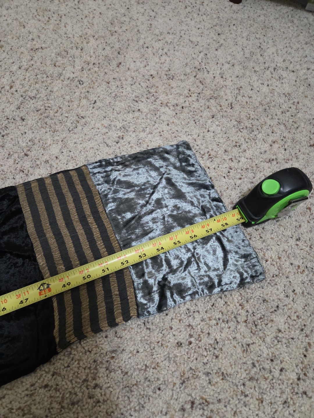 Vintage 80’s New With Tags Baar & Beards 100% Rayon Scarf Black Silver Gold