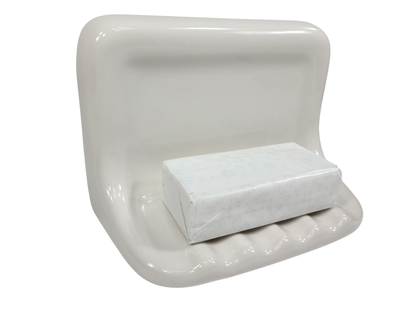 Vintage White Ceramic Soap Dish Shower Tray Holder Mid Century Modern Retro