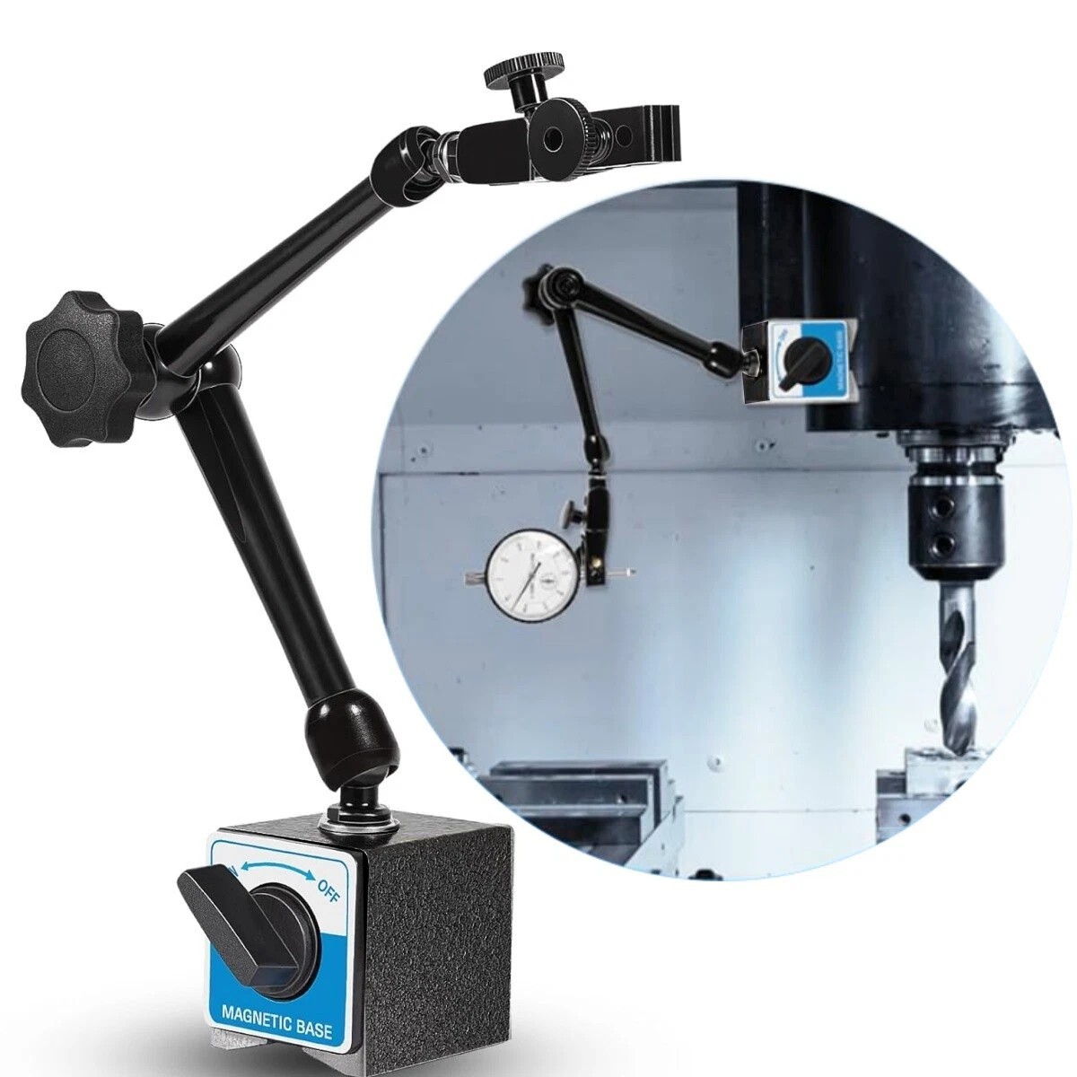 H-295 Magnetic Base 176lb for Noga Dial Gage Test Indicator Holder DG61003
