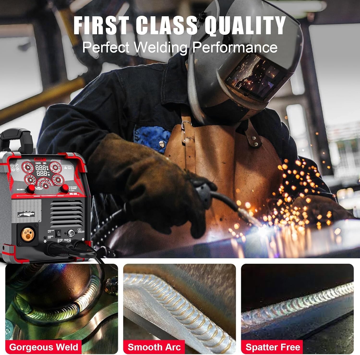 AWT MIG Welder, 200A, 110/220V 8 in 1 Aluminum Multi Process Welding Machine