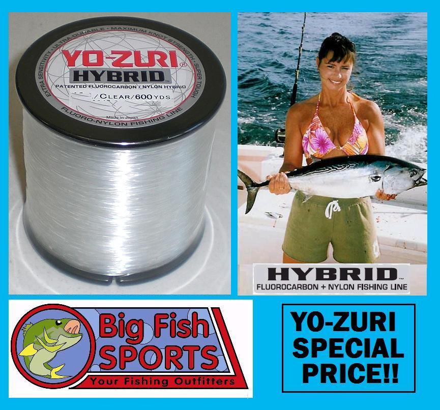 YO-ZURI HYBRID Fluorocarbon Fishing Line 600yd CLEAR COLOR NEW! PICK YOUR SIZE