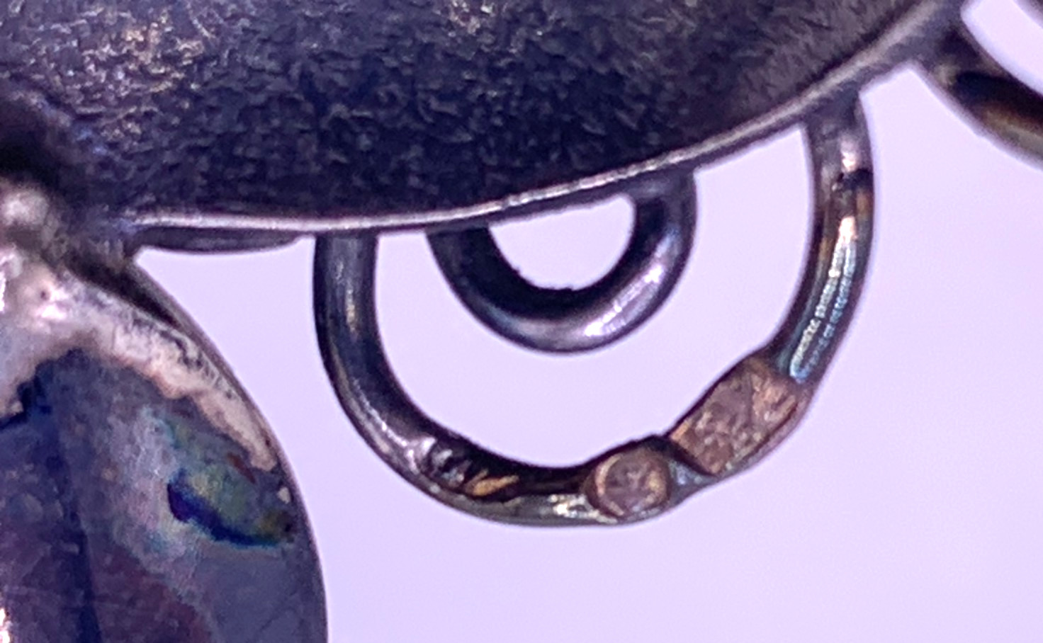 Rare Sterling Silver Candle stick Holder with Baltic Amber Cabochons 88g Poland