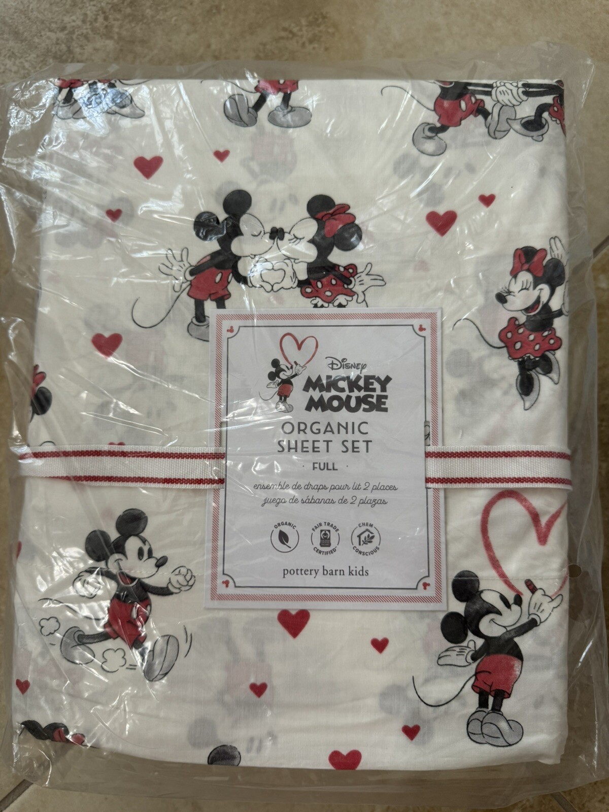 Pottery Barn Kids ~MICKEY & MINNIE VALENTINE’s~ FULL SHEET ~HEARTS & LOVE~ MOUSE