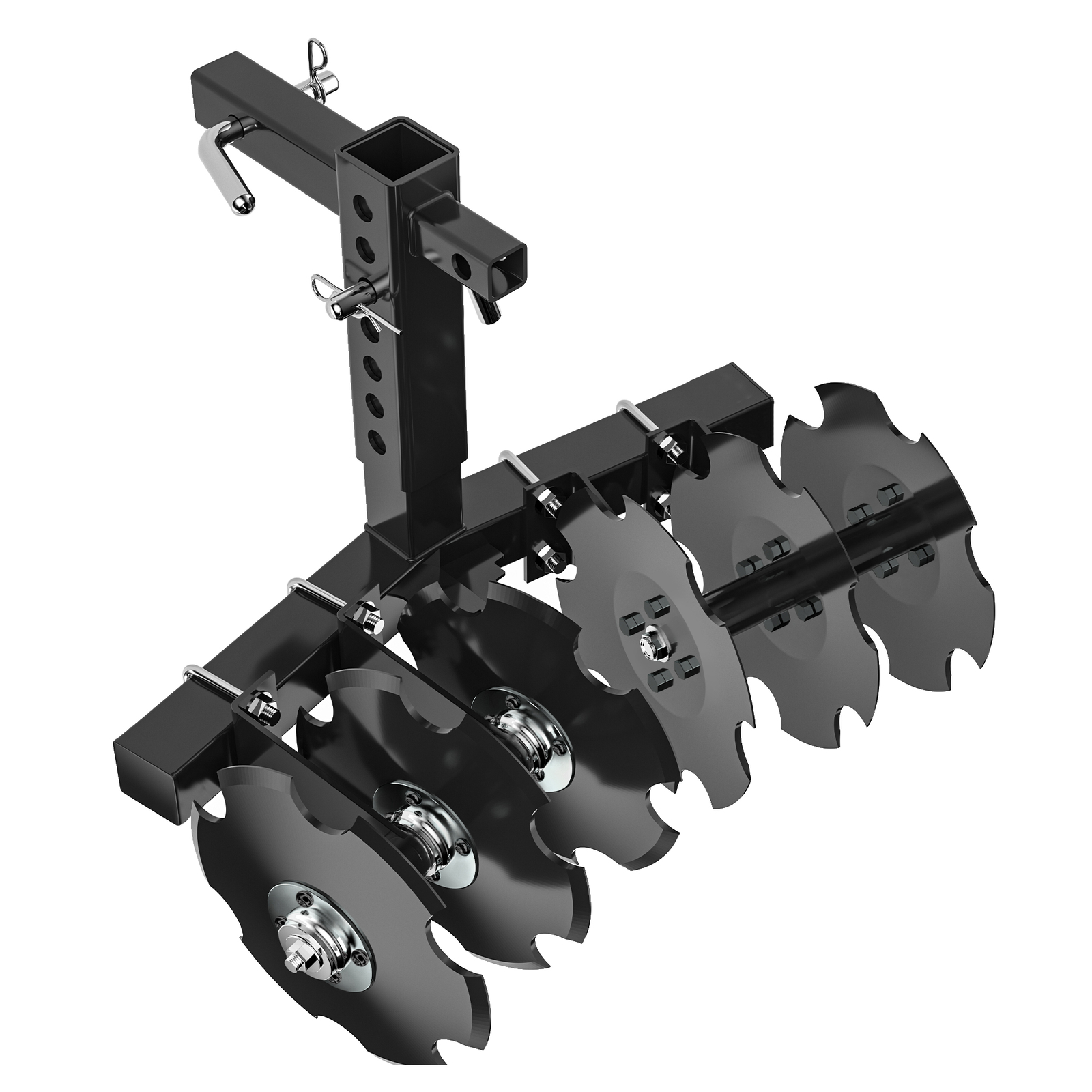 28" Cut Width ATV/UTV Disc Plow Harrow With 2" Receiver Hitch Heavy Duty Attach