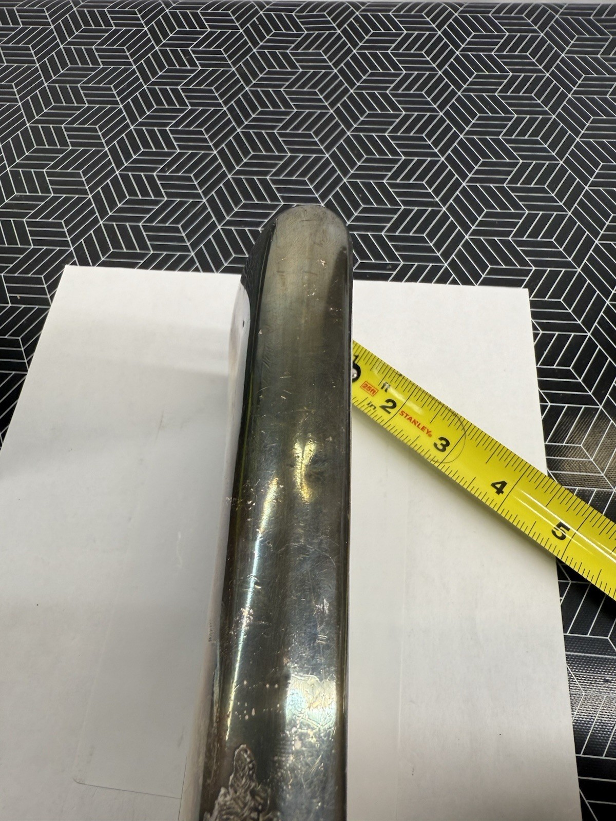 Dented / Damaged MERIDEN B SILVER PLATE Whiskey Flask - Golf Monogram