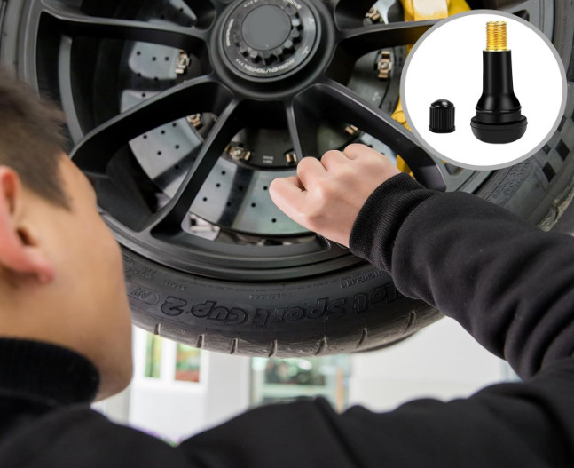 100pcs TR413 Snap-In Valve Stems – Tubeless Rubber Tire Valves for Car Truck Rim