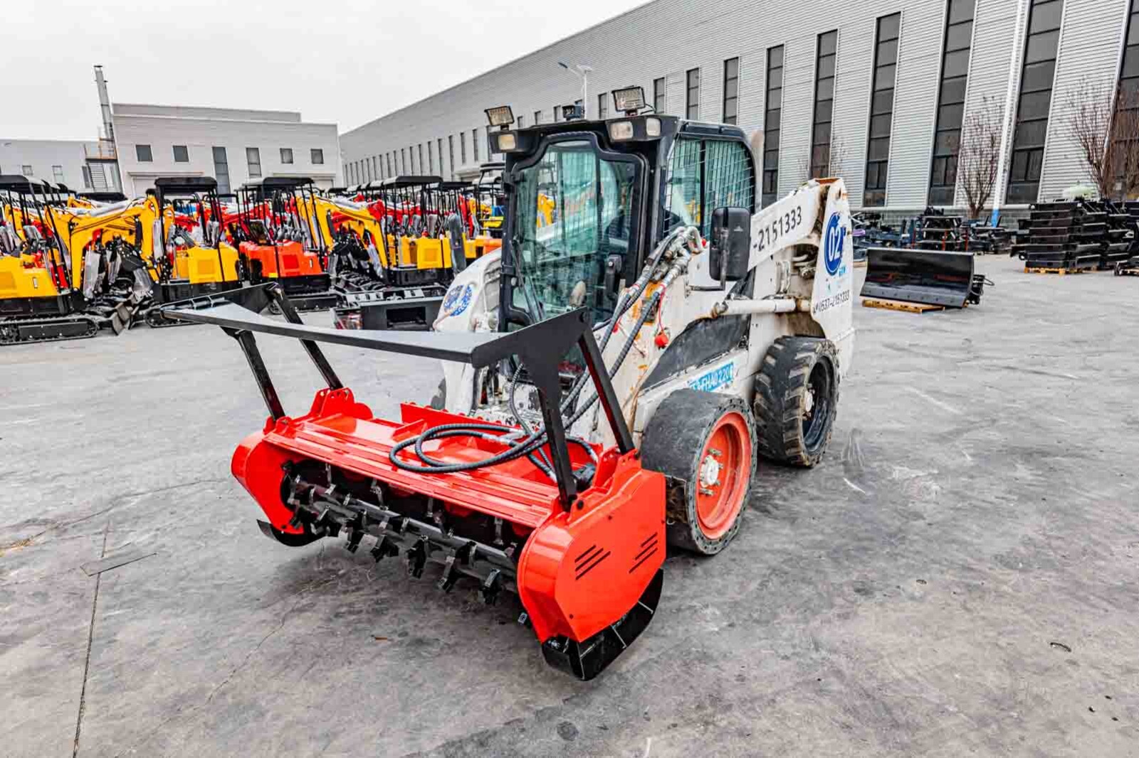 60"Heavy Duty Forestry Mulcher for Bobcat Skid Steer,Steel Blade, Quick Attach