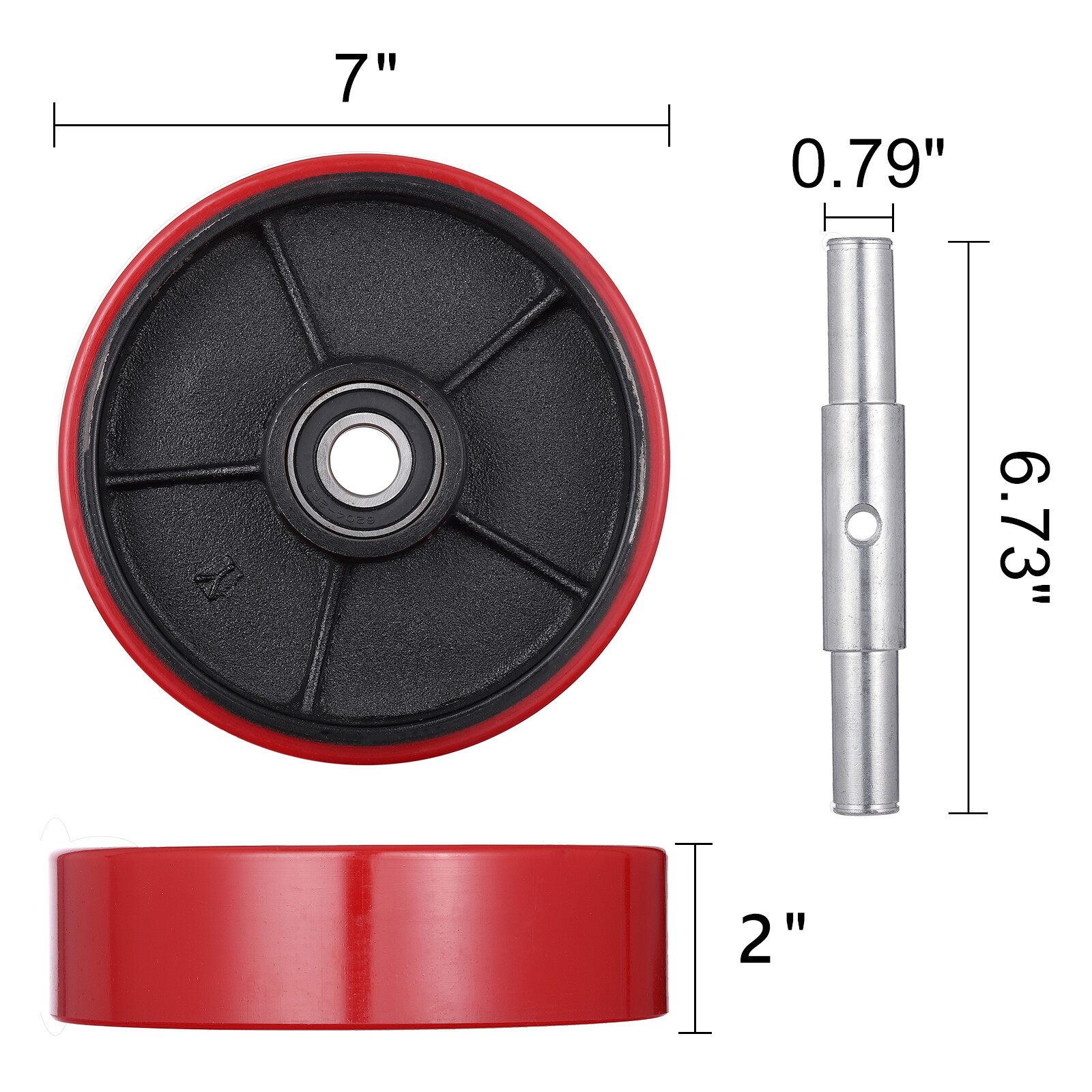 Pallet Jack Lift Truck Steer Load Wheels Set Replacement Kit 20mm ID Bearings
