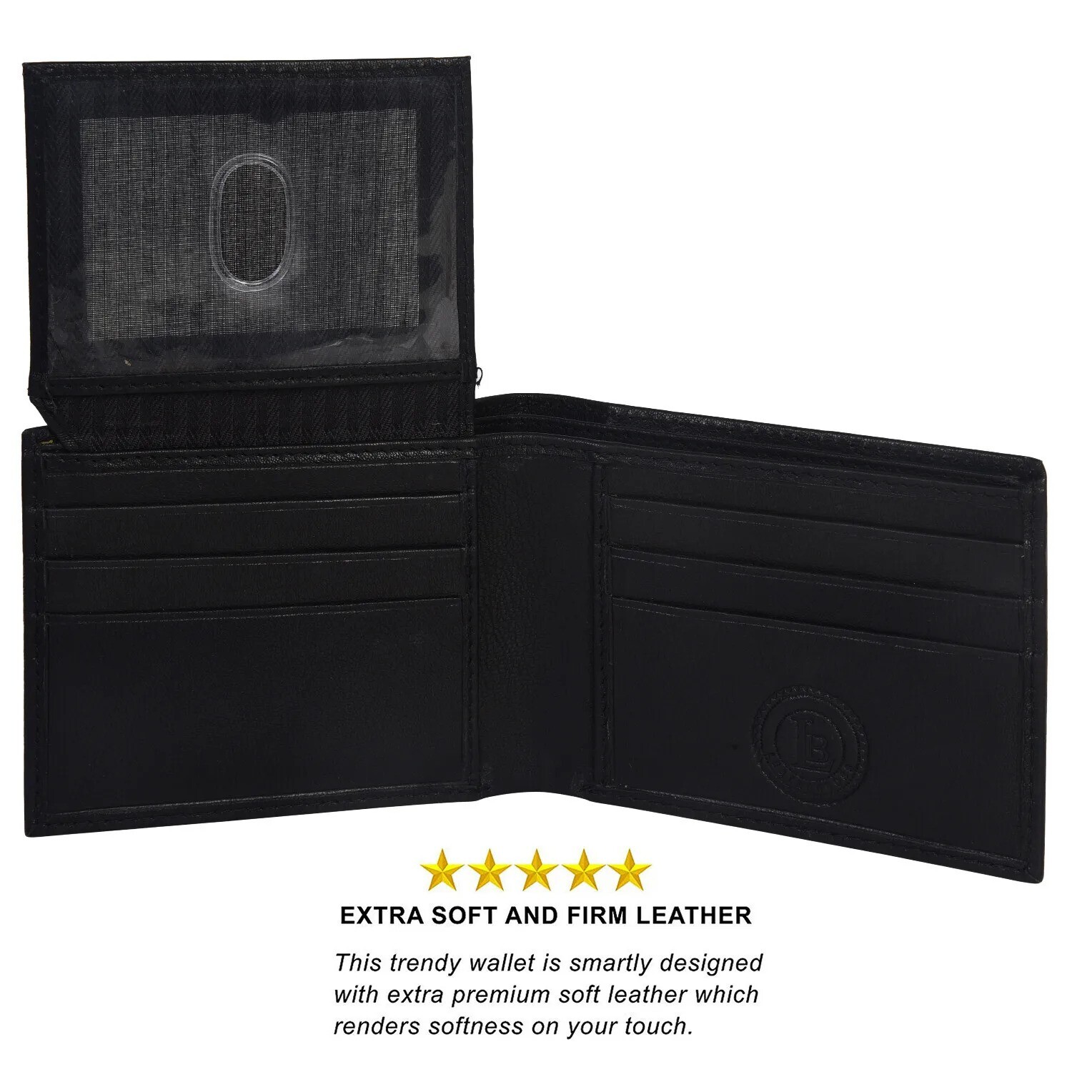 Genuine Leather Minimalist Bifold Wallets For Men RFID Blocking Slim Mens Wallet