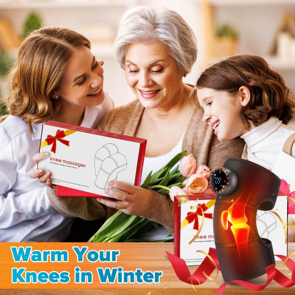 Electric Knee Massager Shoulder Brace with 5 Vibration Modes, 5 Heating Levels