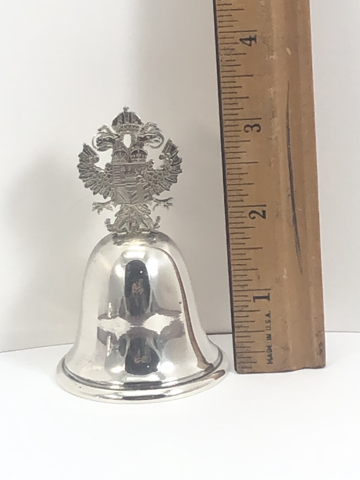 Vintage Austrian 835 Silver Double Headed Eagle Dinner Table Bell 52g