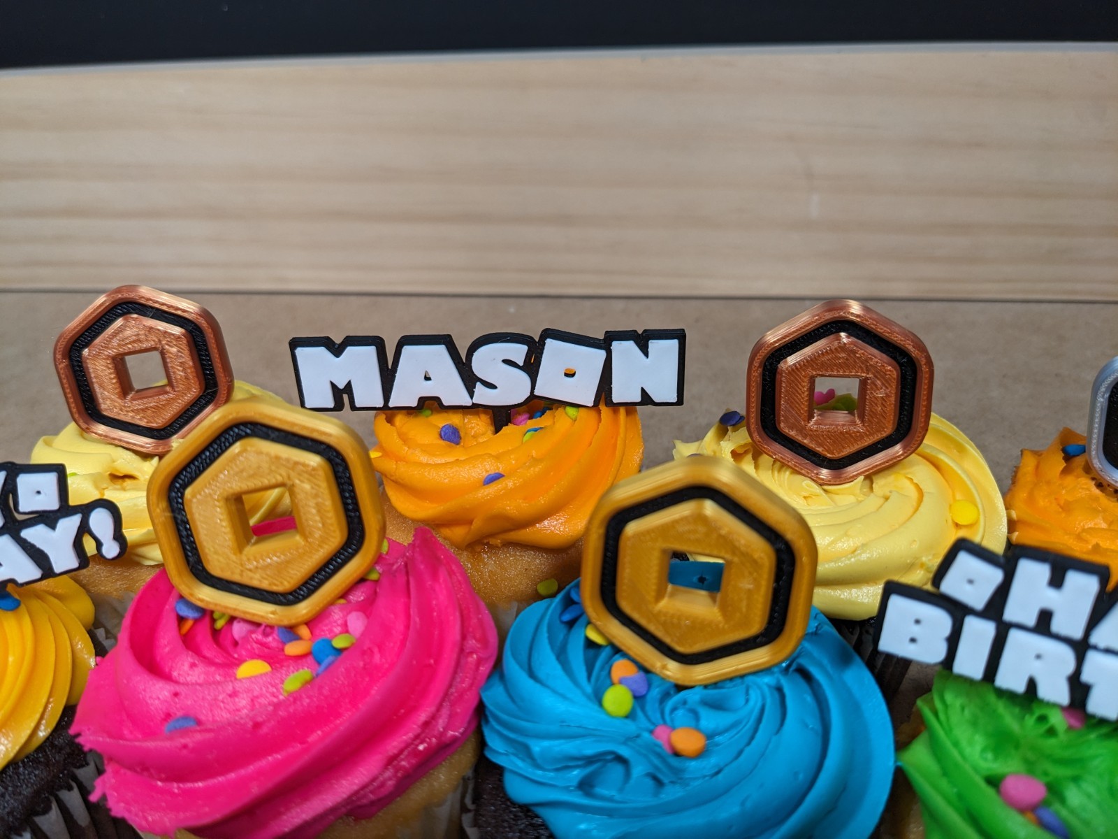 Roblox Birthday Party Cupcake Donut or Pastry Toppers Roblox Font