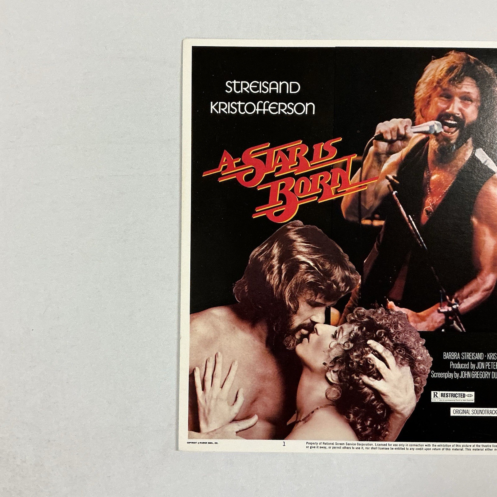 1977 A Star Is Born Original 11x14” Title Lobby Card Barbara Streisand