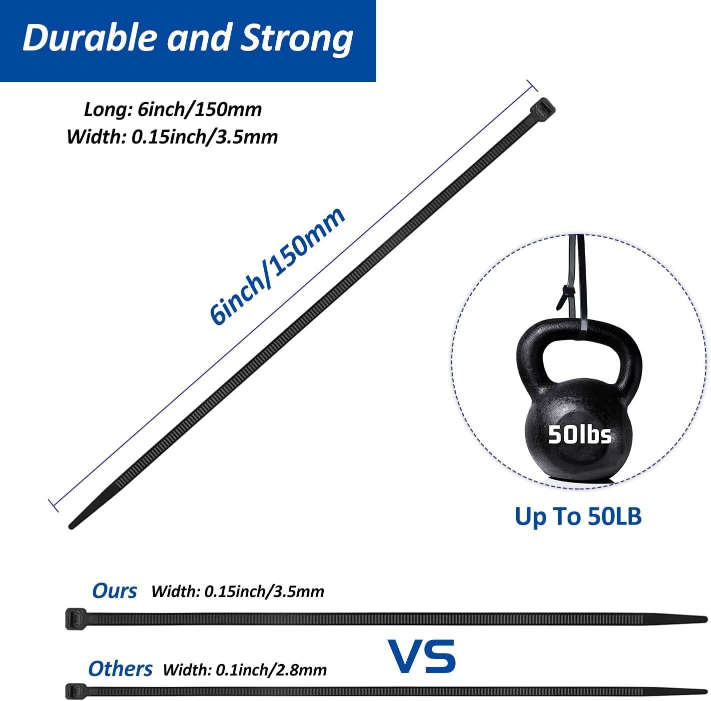 50 Sets Cable Zip Tie Mounts Kit With Self Adhesive 3/4" Wire Holder Squares Bla