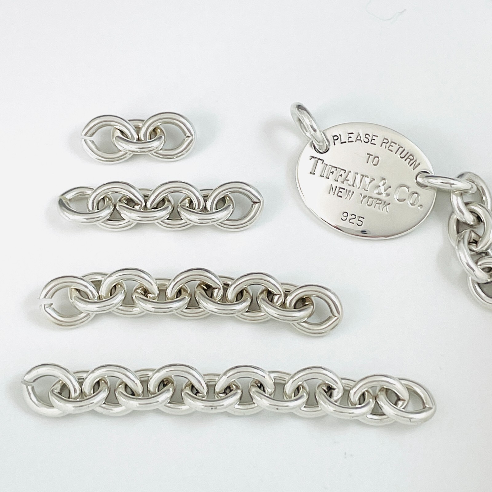 Return Tiffany Oval Tag Choker Necklace Lengthen Extension Repair Chain Links