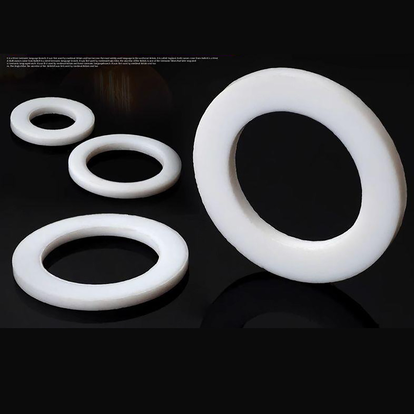 3MM THICK WHITE PTFE HIGH TEMP FLAT RING WASHER SEAL GASKETS 6mm - 219mm ID