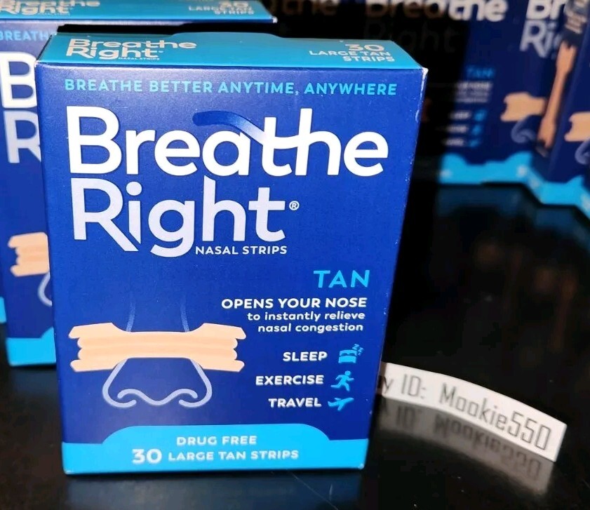 EXP 04/2028+ (120ct) 4 Box 30ea Breathe Right ORIGINAL LARGE TAN Nasal Strips