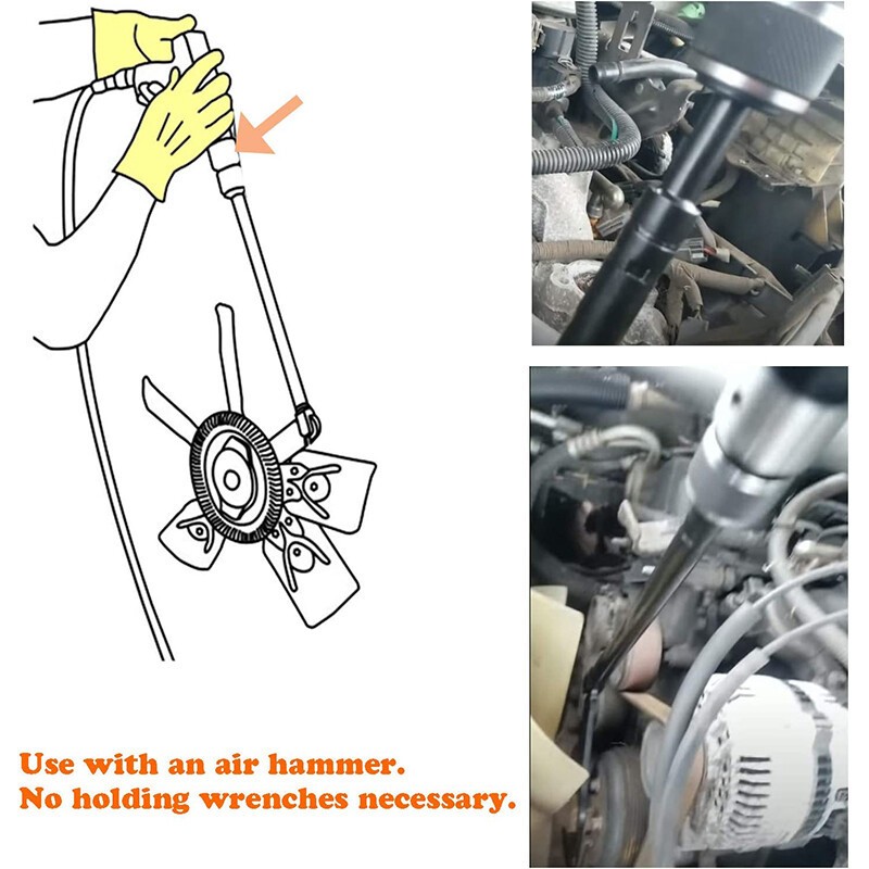 For Ford/GM/Chrysler/Jeep 43300 Pneumatic Fan Clutch Wrench Removal Tool 1 Set