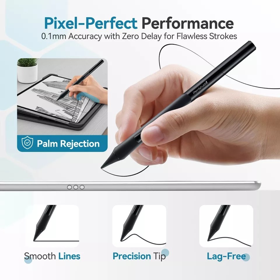 New iPad Pencil for iPad/iPad Air/iPad Mini/iPad Pro | Ergonomic Grip| PSX Pink