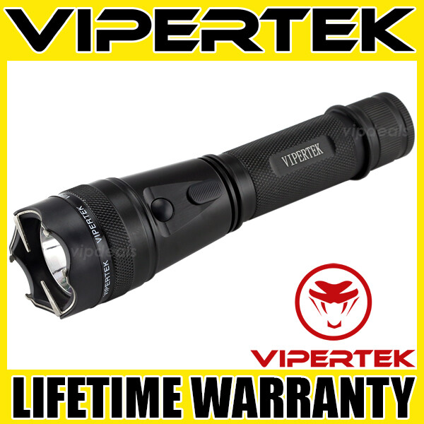 VIPERTEK Stun Gun VTS-195 - Metal Heavy Duty Rechargeable LED Flashlight