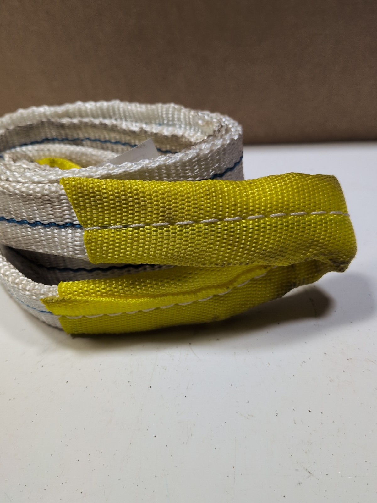 (Lot of 10) Nylon Lifting Sling / Eye to Eye Sling 2" x 5' 2-Ply yellow ends
