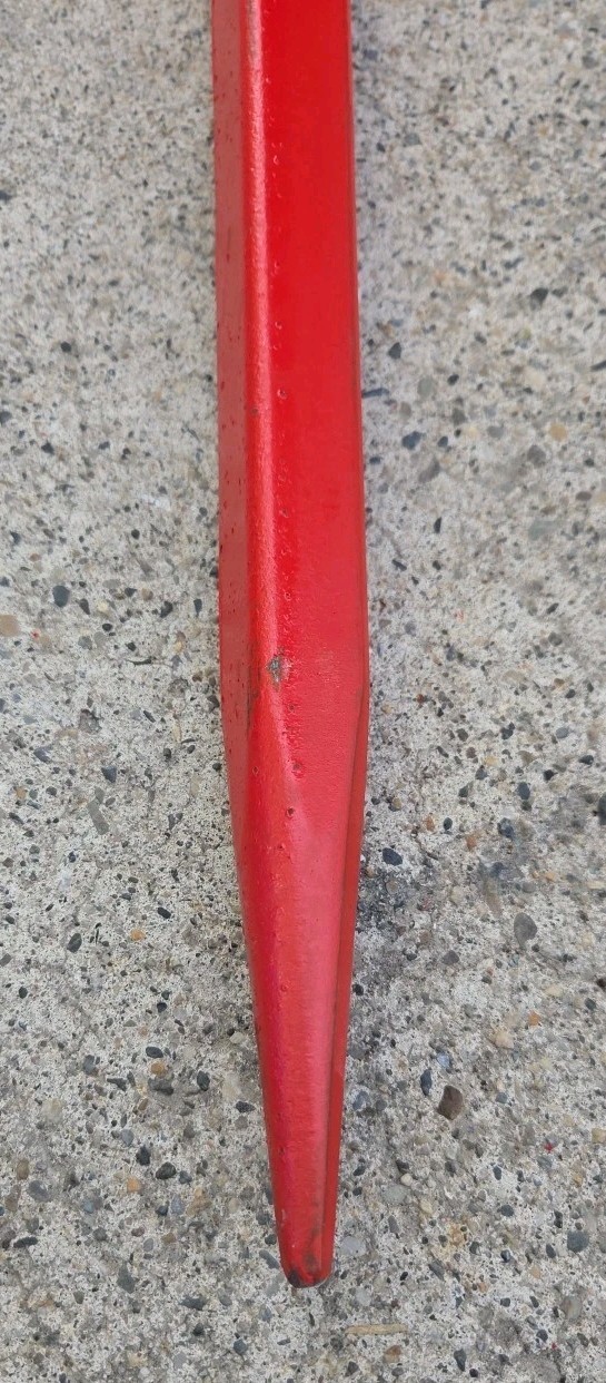 1-3/4"x49" L Hay Bale Spear 3000 lbs Capacity Red Coated 1 Pc