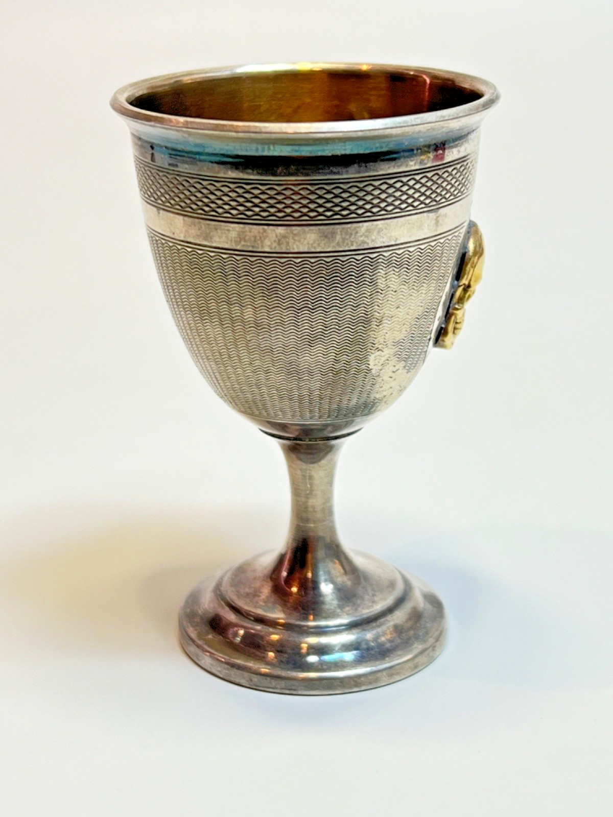 19c.Victorian French Silver Cup Skull Memento Mori Medicine Drug Poison Goblet