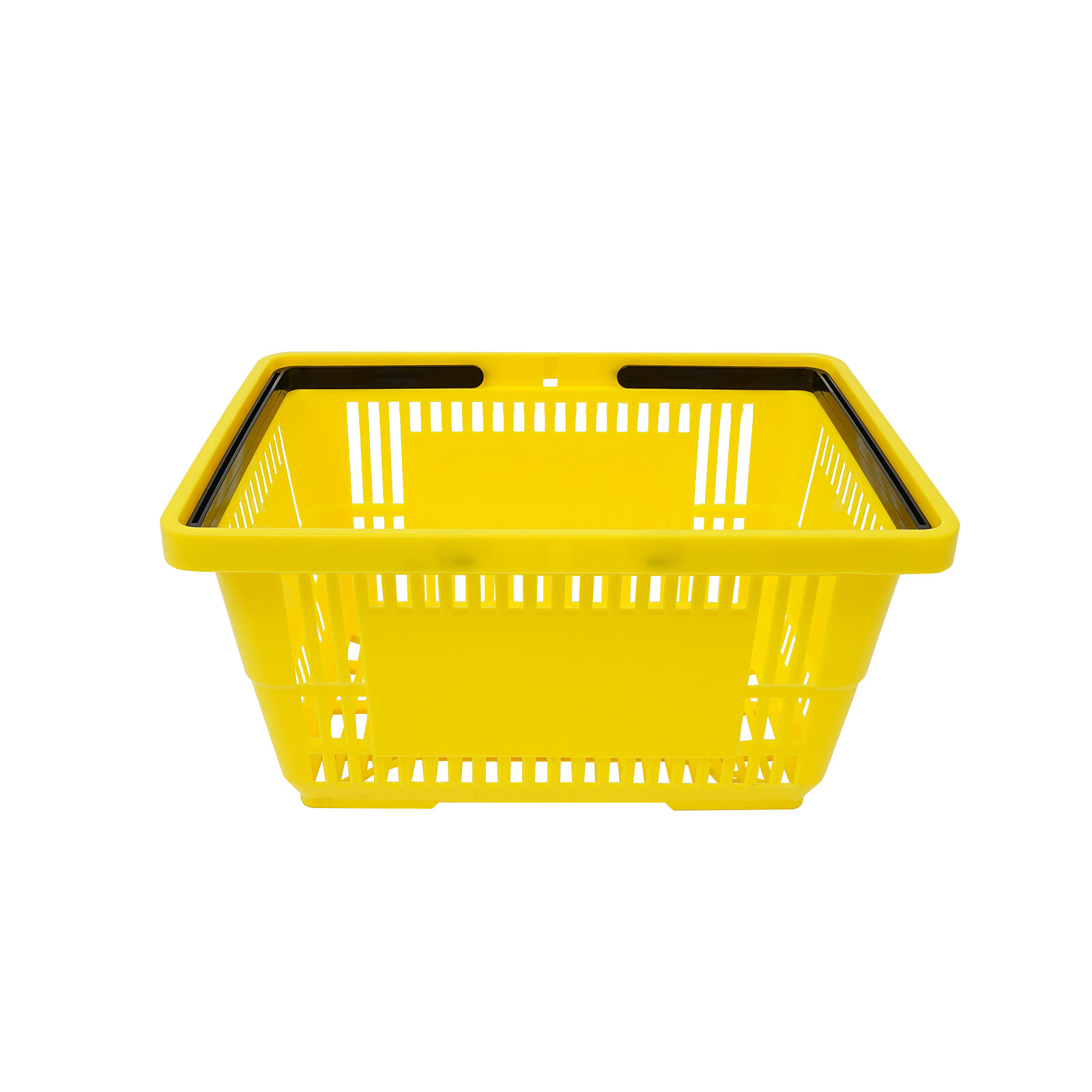 12 Packs 28L Plastic Shopping Baskets with Handles Yellow Store Retail Baskets