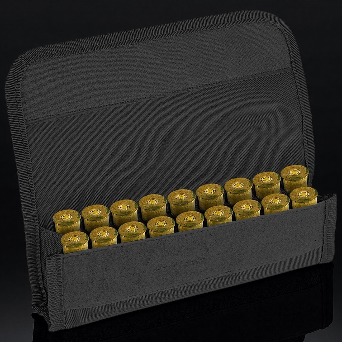 Tactical MOLLE Shotgun Shell Holder 18 Rounds Quick Access Pouch for 12/20 Gauge