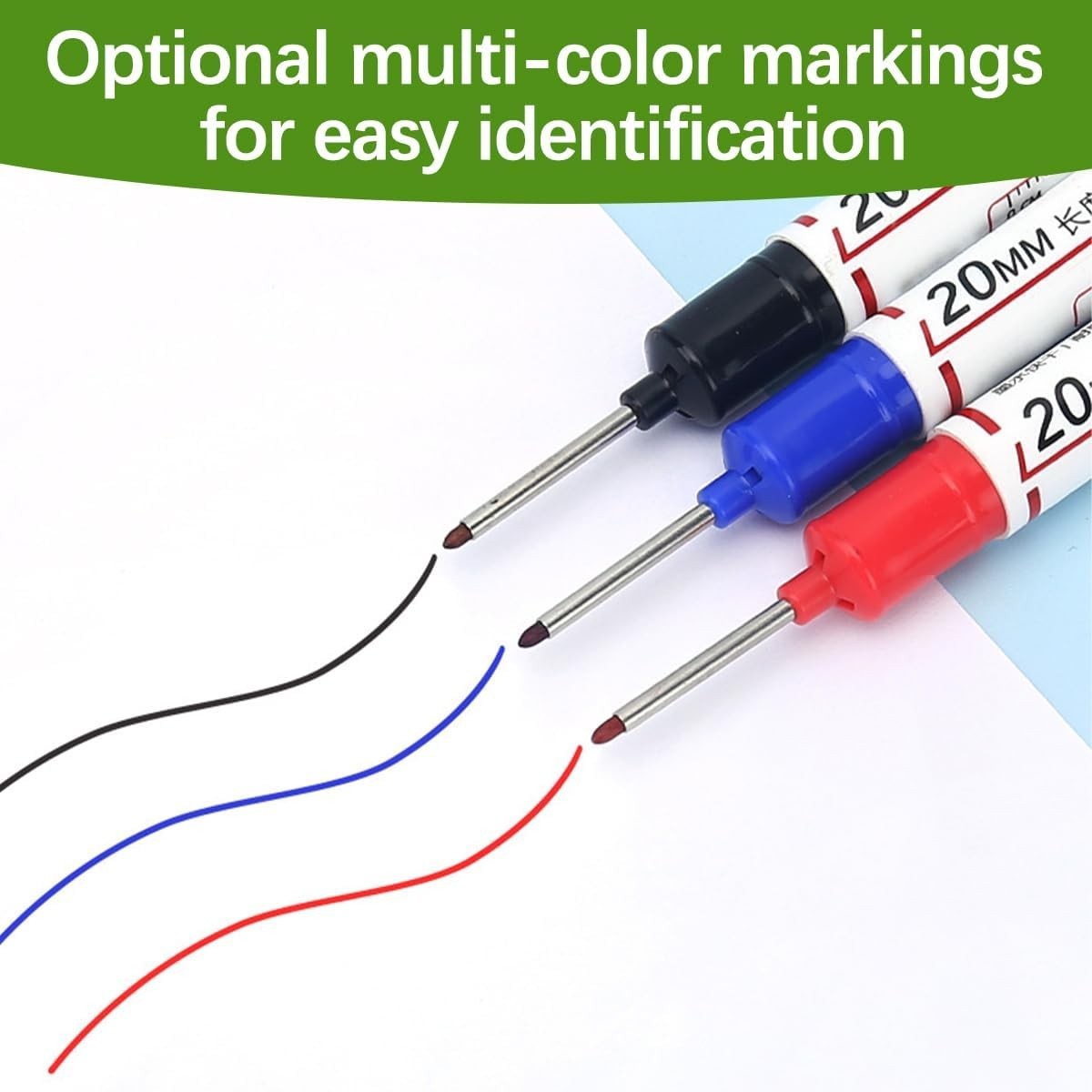 Long Head Deep Hole Marker Pens, 15PCS Long Nib Marker 20mm Quick Dry Waterproof