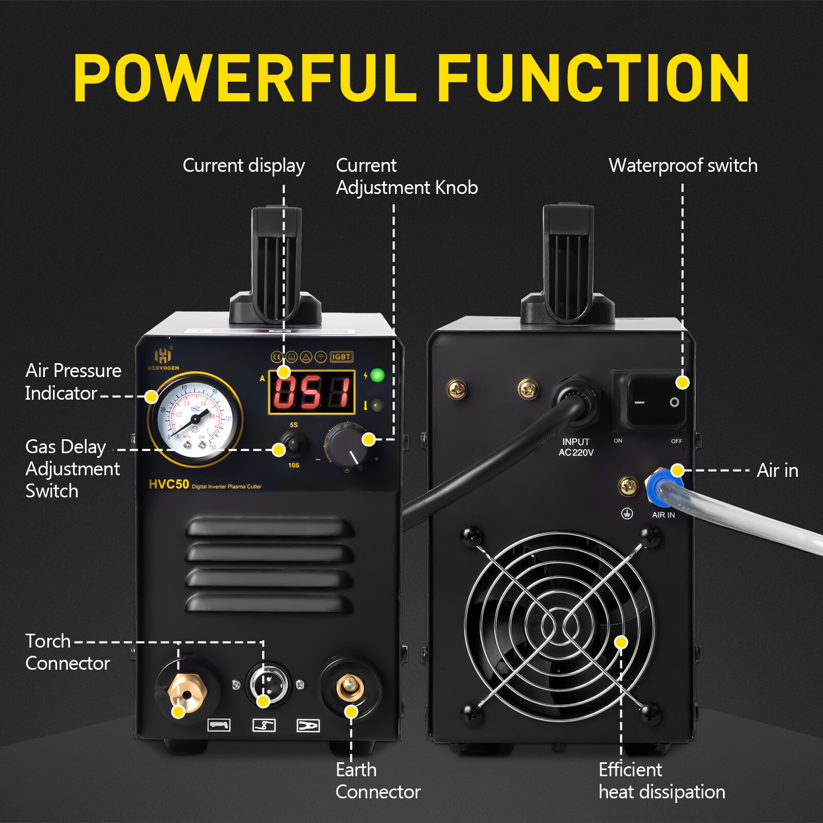 Powerful Air Plasma Cutter 110/220V IGBT Contact Touch Arc Cutting Machine 40Amp