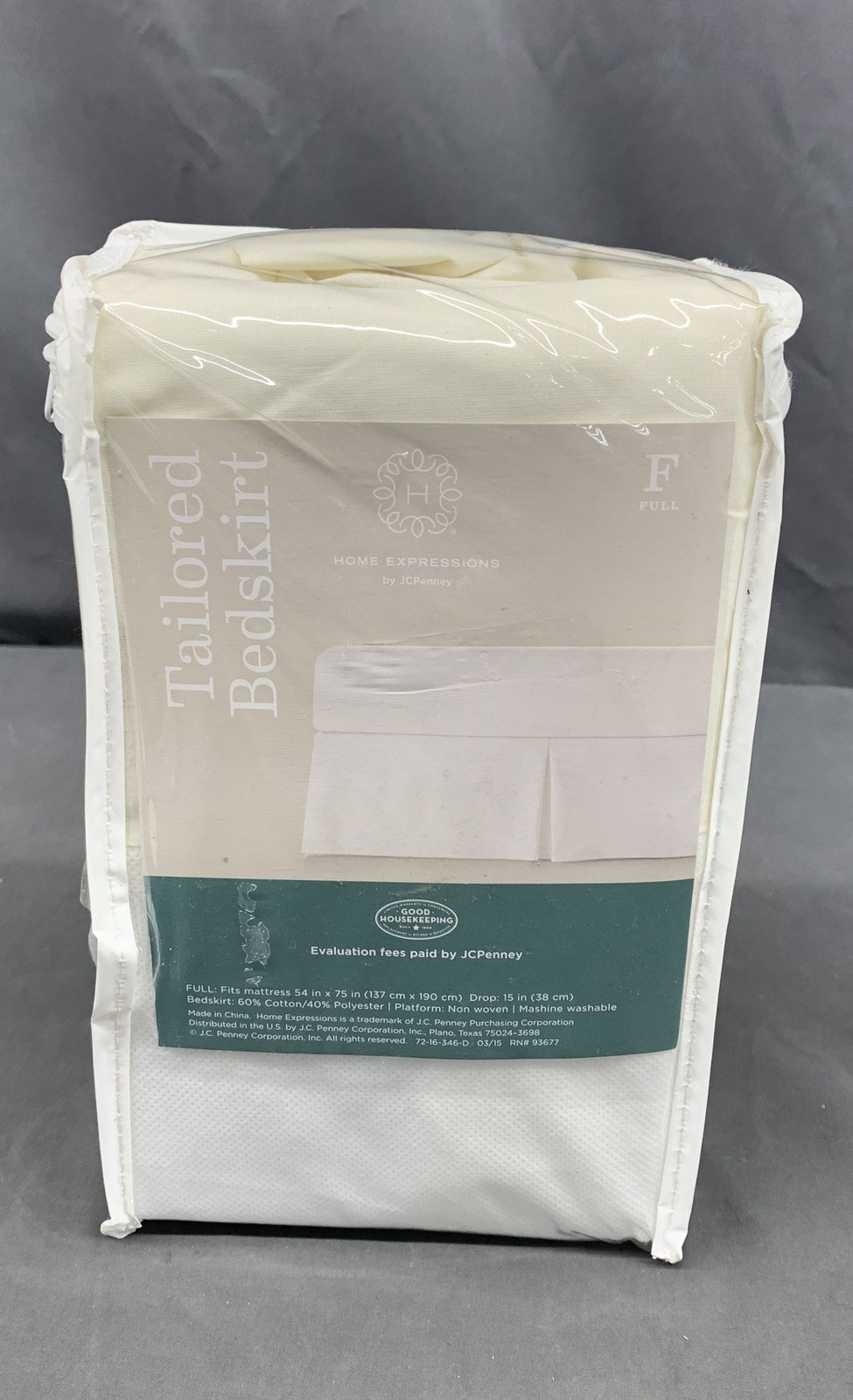 NEW IN PACKAGE Home Expressions J.C. Penney Tailored Ivory Bedskirt